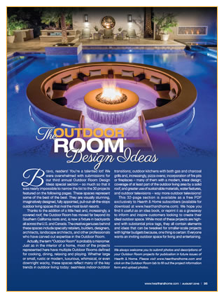 Ryan Hughes Design Headlines Hearth and Homes Magazine Special Issue - The Outdoor Room August 2016