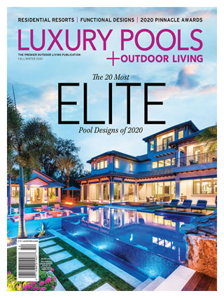 Click here to view Ryan Hughes Design Build Keystone Falls cover shot and featured in Luxury Pools Fall 2020